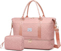 Duffle Bag for Travel for Women, Beige Weekender with Shoe Compartment