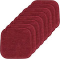 Red Dining Chair Cushions Set of 8 - Soft Thick Non Slip Pads