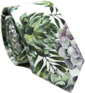 Dazi Men's Floral Skinny Tie Perfect for Weddings and Special Events