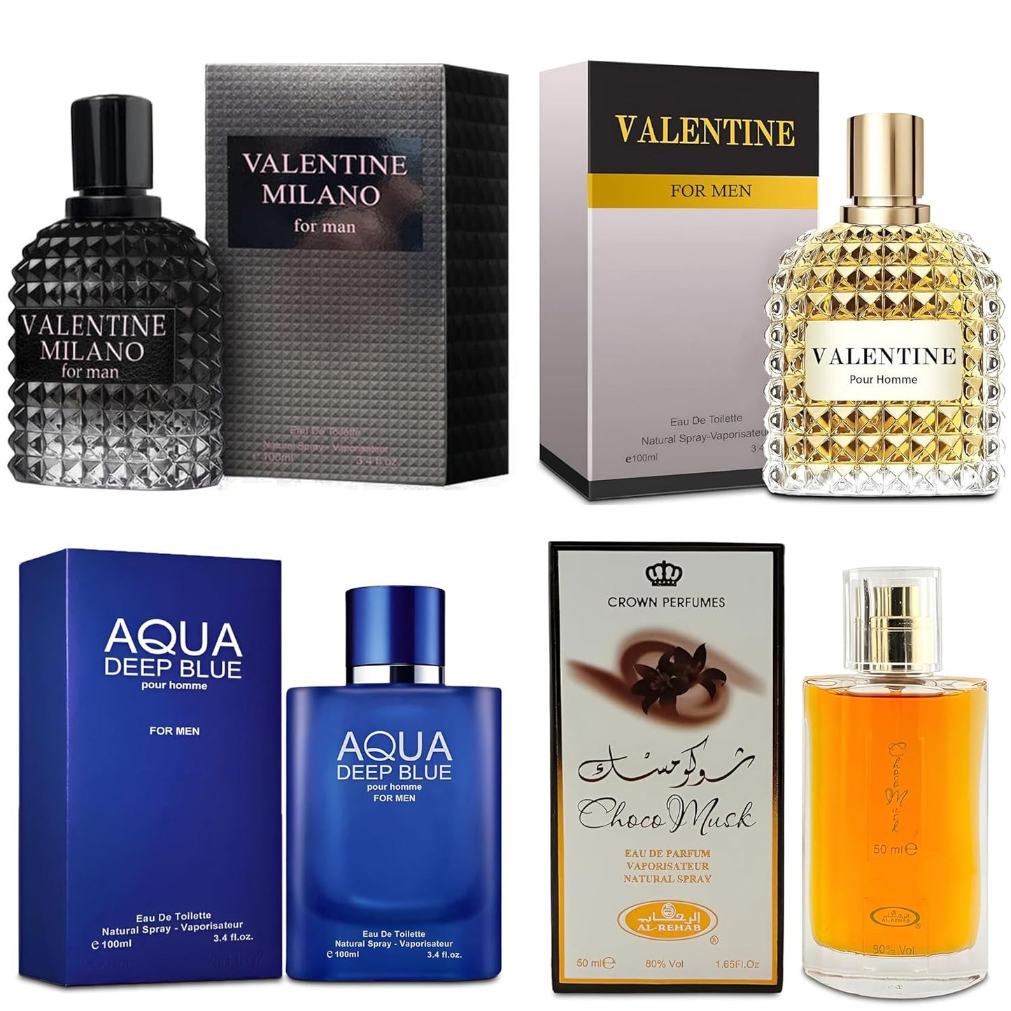 Men's Cologne Gift Set with Luxury Eau de Toilette Quartet