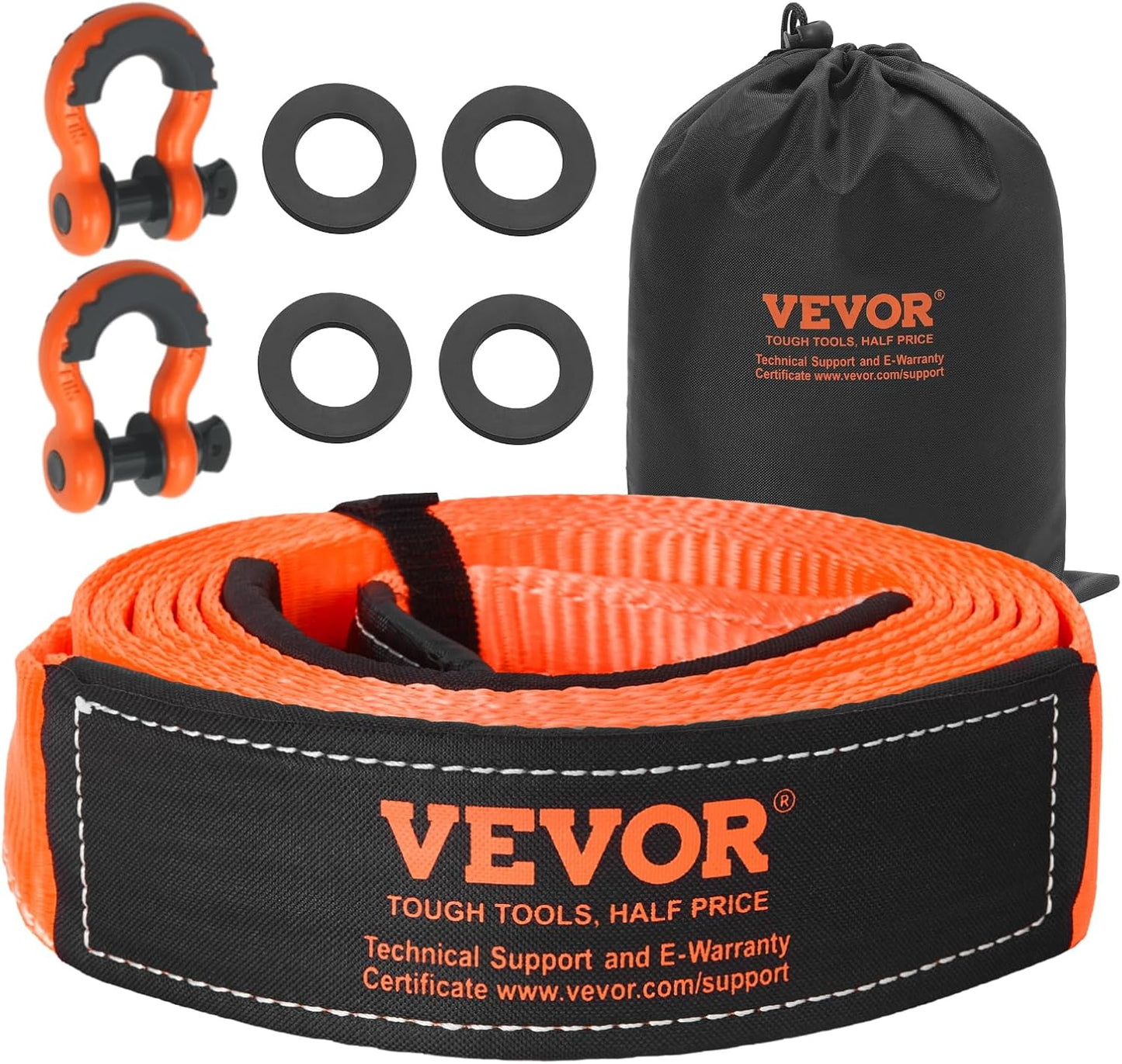 VEVOR Heavy Duty Tow Strap Recovery Kit for Trucks and SUVs