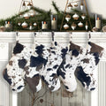 Christmas Stockings 5 Pack Cow Pattern Faux Fur Stockings - Large