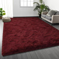 Shag Area Rug 4 x 6 Plush Fuzzy Rug - Ultra Soft Burgundy