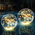 Solar Floating Pool Lights 14in Inflatable Warm White LED - 2 Pack