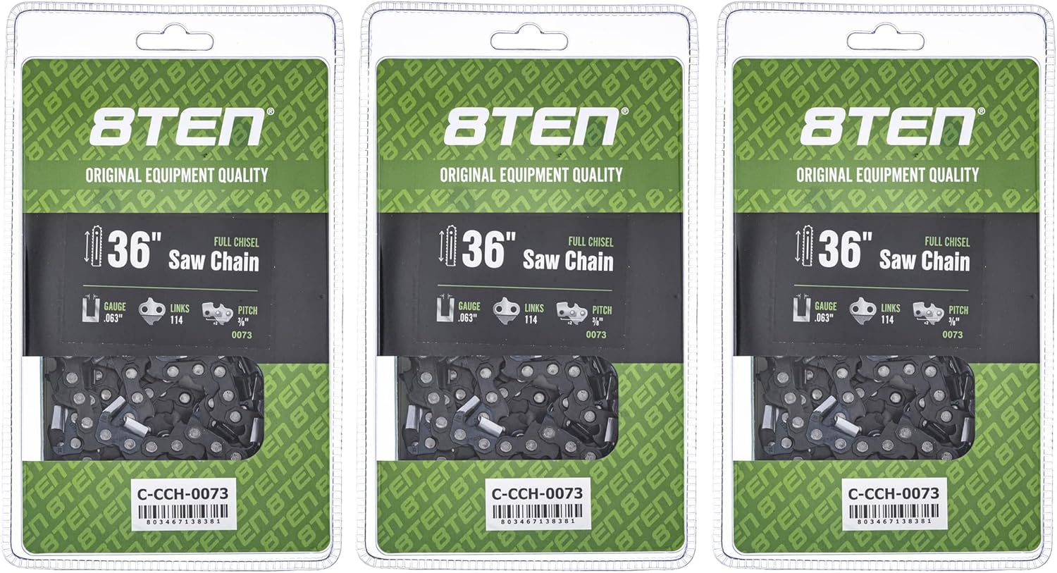 8TEN Full Chisel Chainsaw Chain 36 Inch for Stihl MS Series