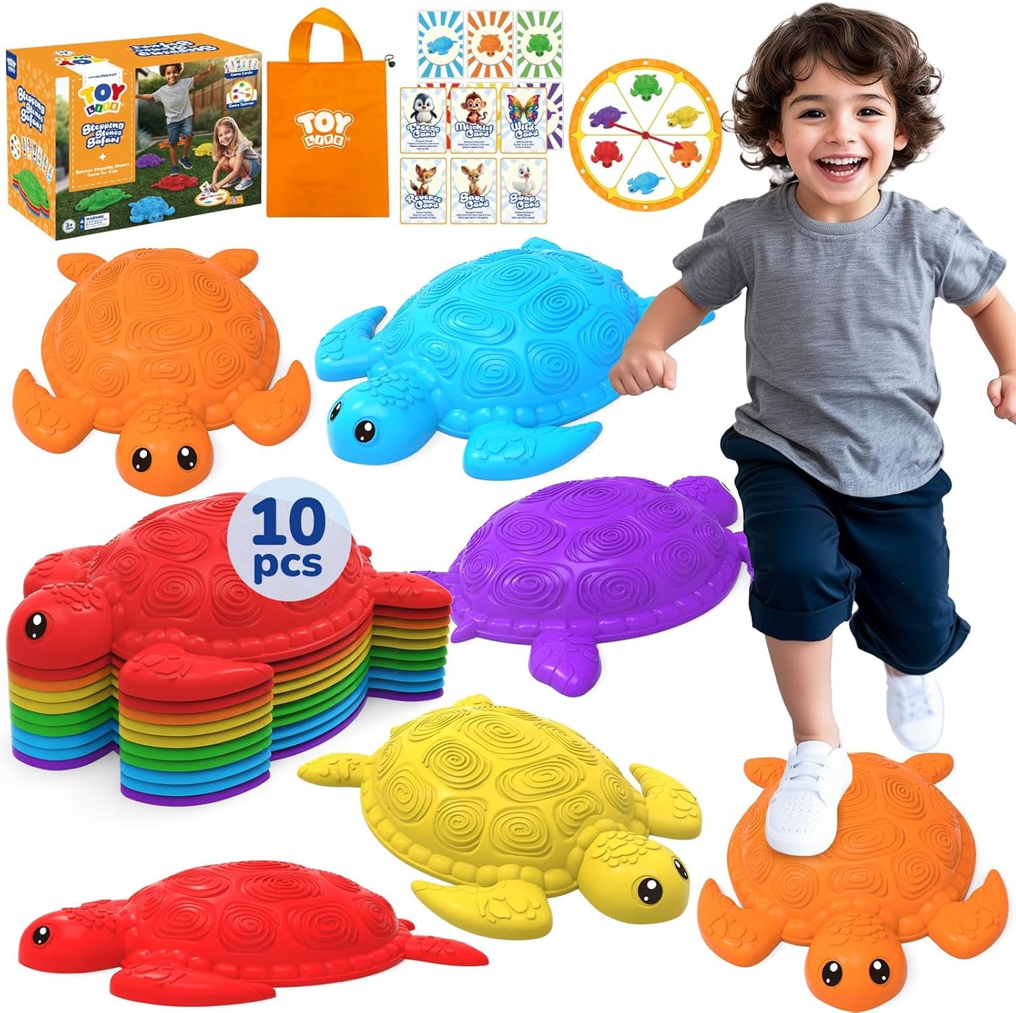 Turtle Balance Stepping Stones for Kids - Fun Outdoor Play