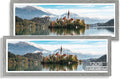 12x36 Picture Frame 2 Pack - Real Glass Grey Wood Collage Frames