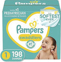 Diapers Size 1 Newborn, 198 Count - Softest Swaddlers for Sensitive