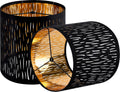 Small Lamp Shades Set of 2 Black Linen Shades with Crystal Etching