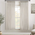 63 Inch Linen Curtains Set for Living Room with Pinch Pleat Design
