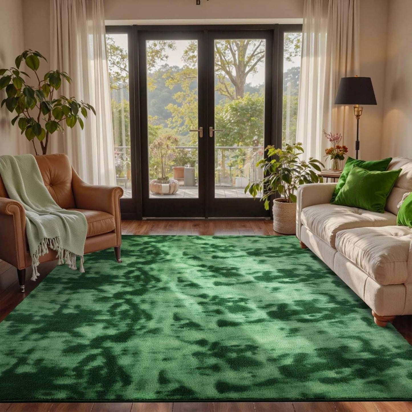 Lascpt Soft Area Rug for Living Room, 7x10 Ft Tie-Dyed Design