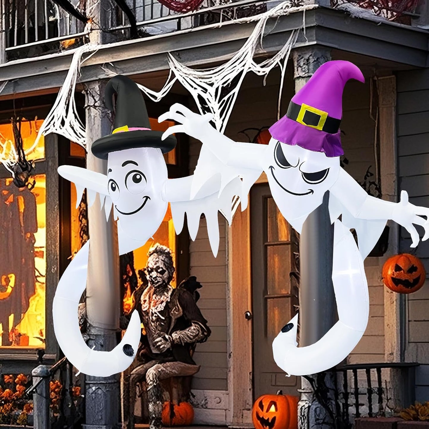 2025 Halloween Inflatables Ghost Outdoor Decorations for Pillars
