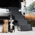 Dog Car Ramp 5-Step Foldable Aluminum Stairs - Joint-Safe Entry