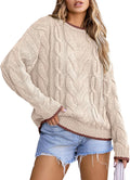 EVALESS Color Block Crewneck Sweater for Women - Cozy Fall Pullover is