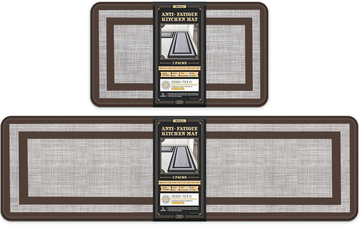 Mattitude Kitchen Mats Set of 2 Cushioned Anti-Fatigue Rugs