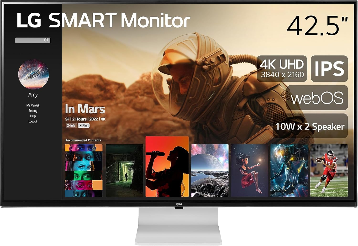 LG 43 Smart Monitor with 4K UHD IPS Display