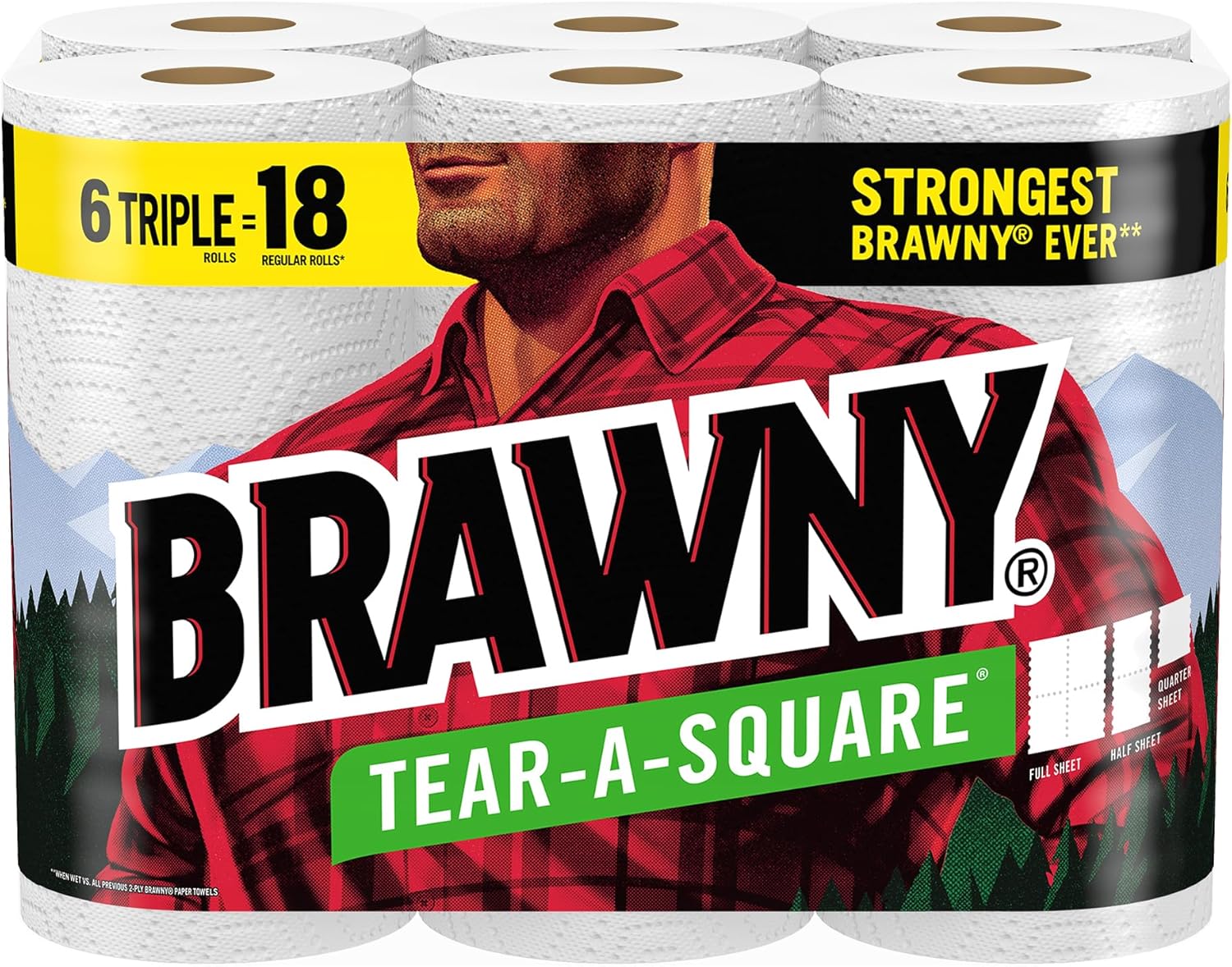 Brawny Tear-A-Square Paper Towels for Ultimate Clean Up