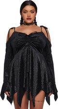 F is for Fairies Handkerchief Dress - Fairycore Velour Mini