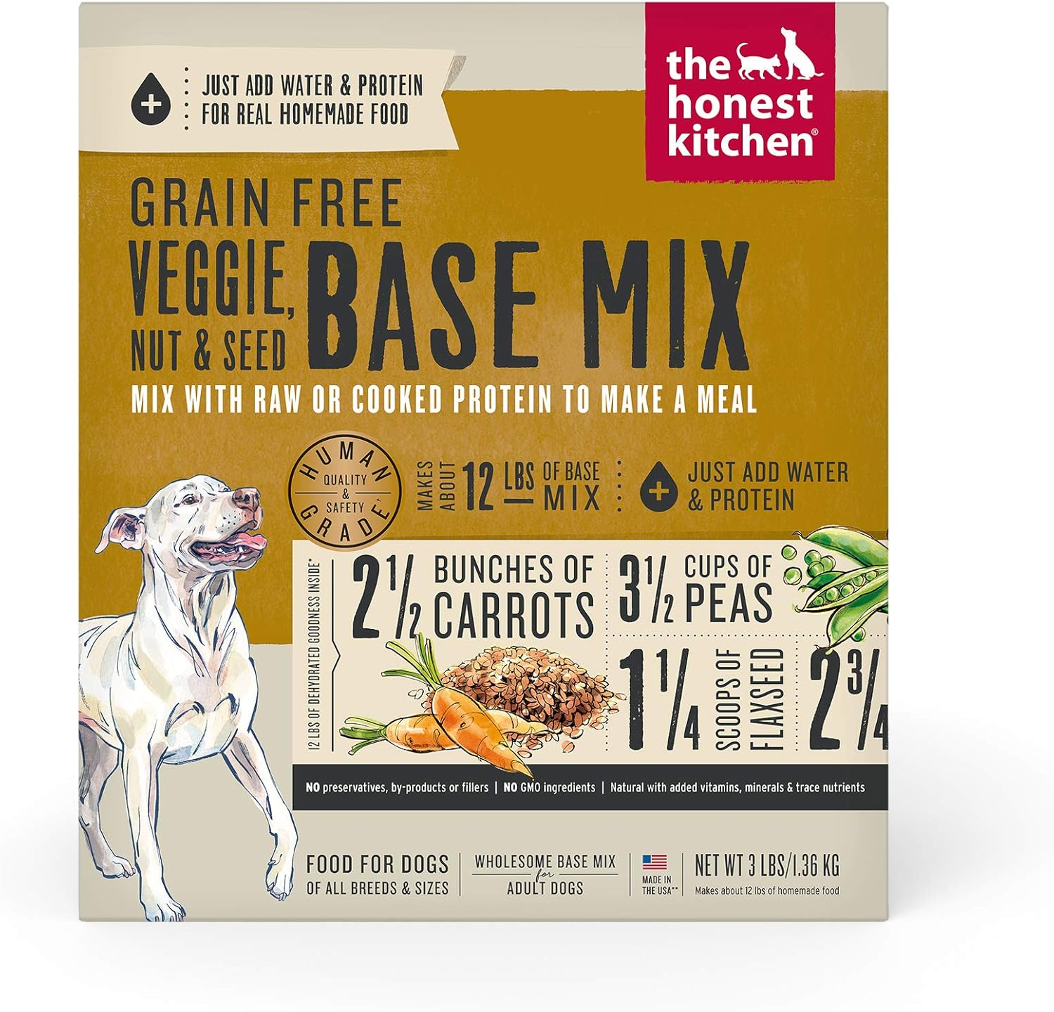 The Honest Kitchen Grain Free Dehydrated Dog Food Base Mix 3 lb