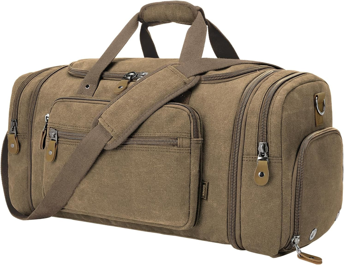 Gonex Canvas Duffle Bag 60L for Travel and Weekend Getaways