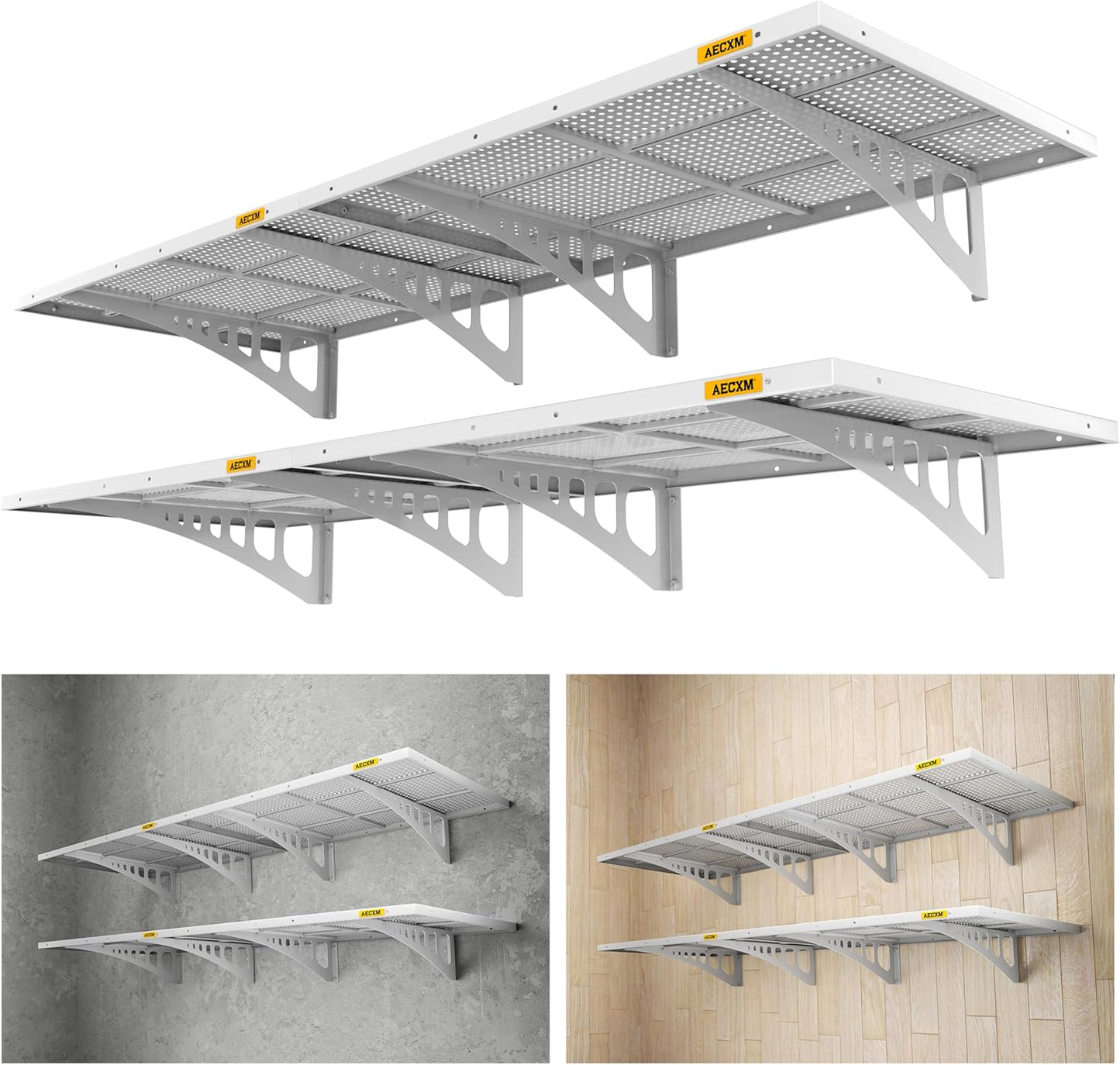 4-pack 2x3ft Adjustable Garage Wall Shelving for Heavy Duty Use