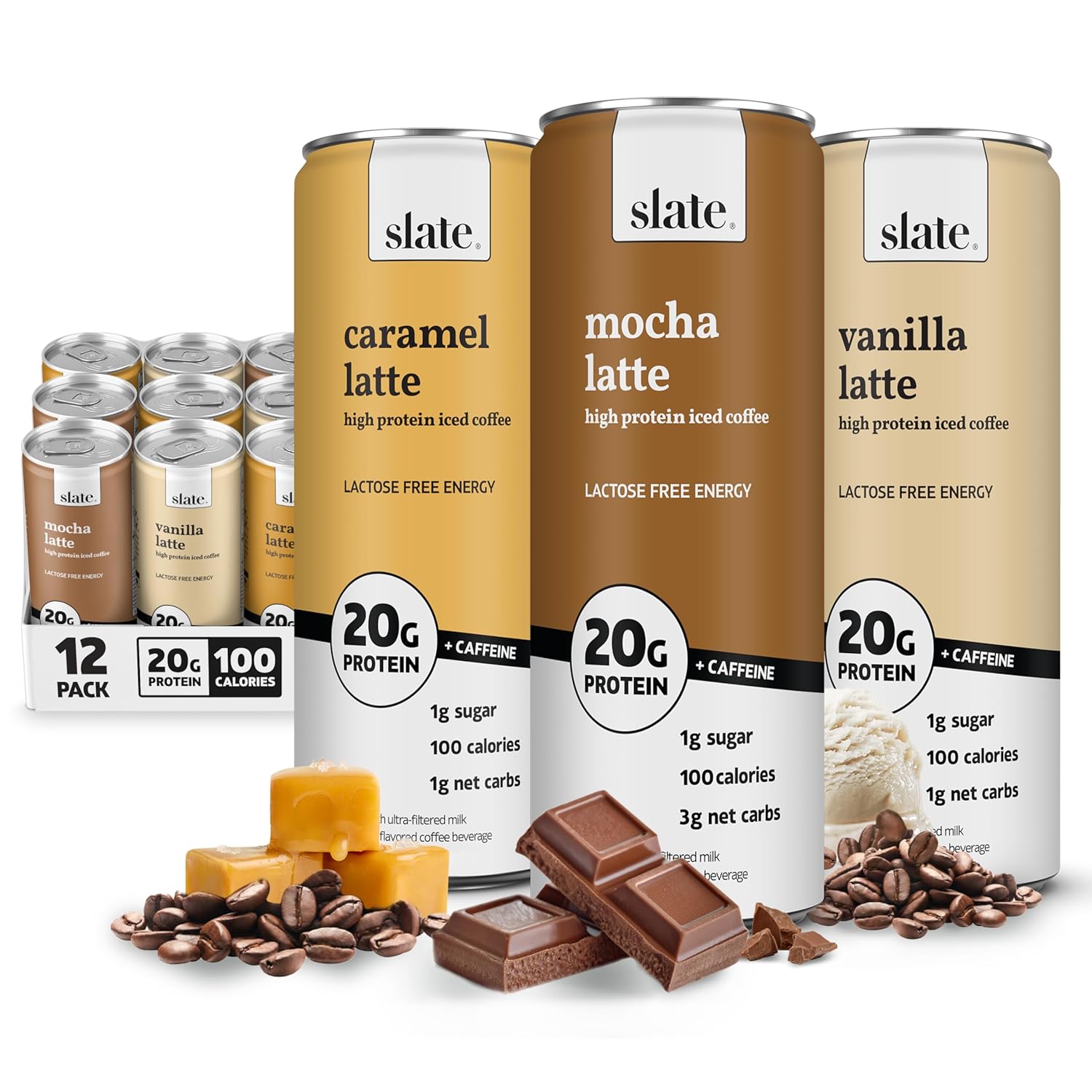High Protein Iced Coffee Energy Variety Pack - Slate Milk