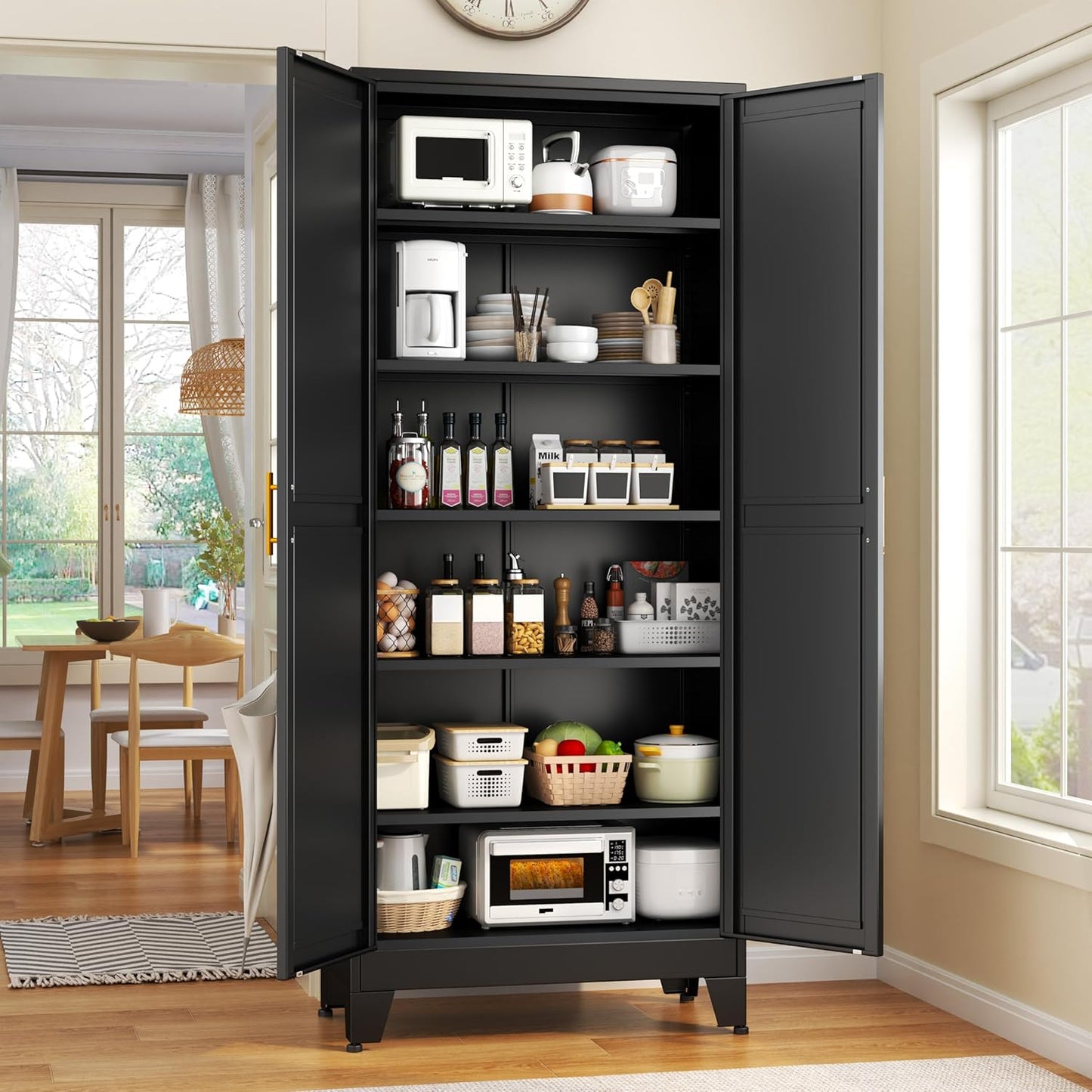 75.2 Tall Storage Cabinet with Adjustable Shelves for Versatile Use