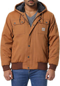 Men's Fit Relaxed Work Coat Fleece Lined Waterproof Jacket - Warm