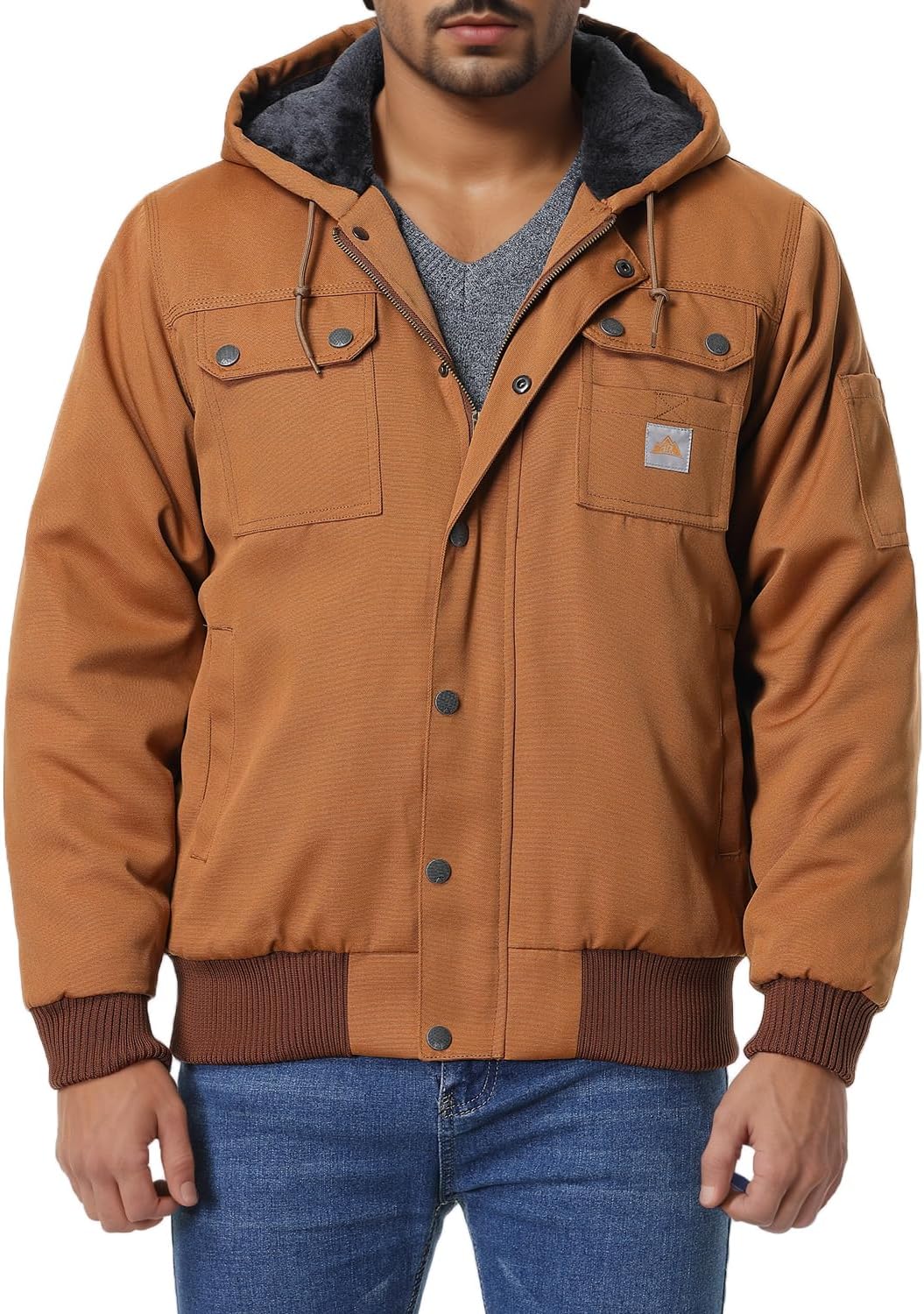 Men's Fit Relaxed Work Coat Waterproof Fleece Lined Jacket