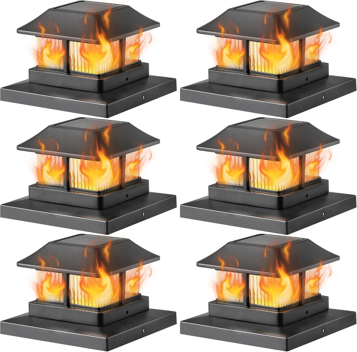 Dynaming Solar Flame Post Cap Lights for Outdoor Decor
