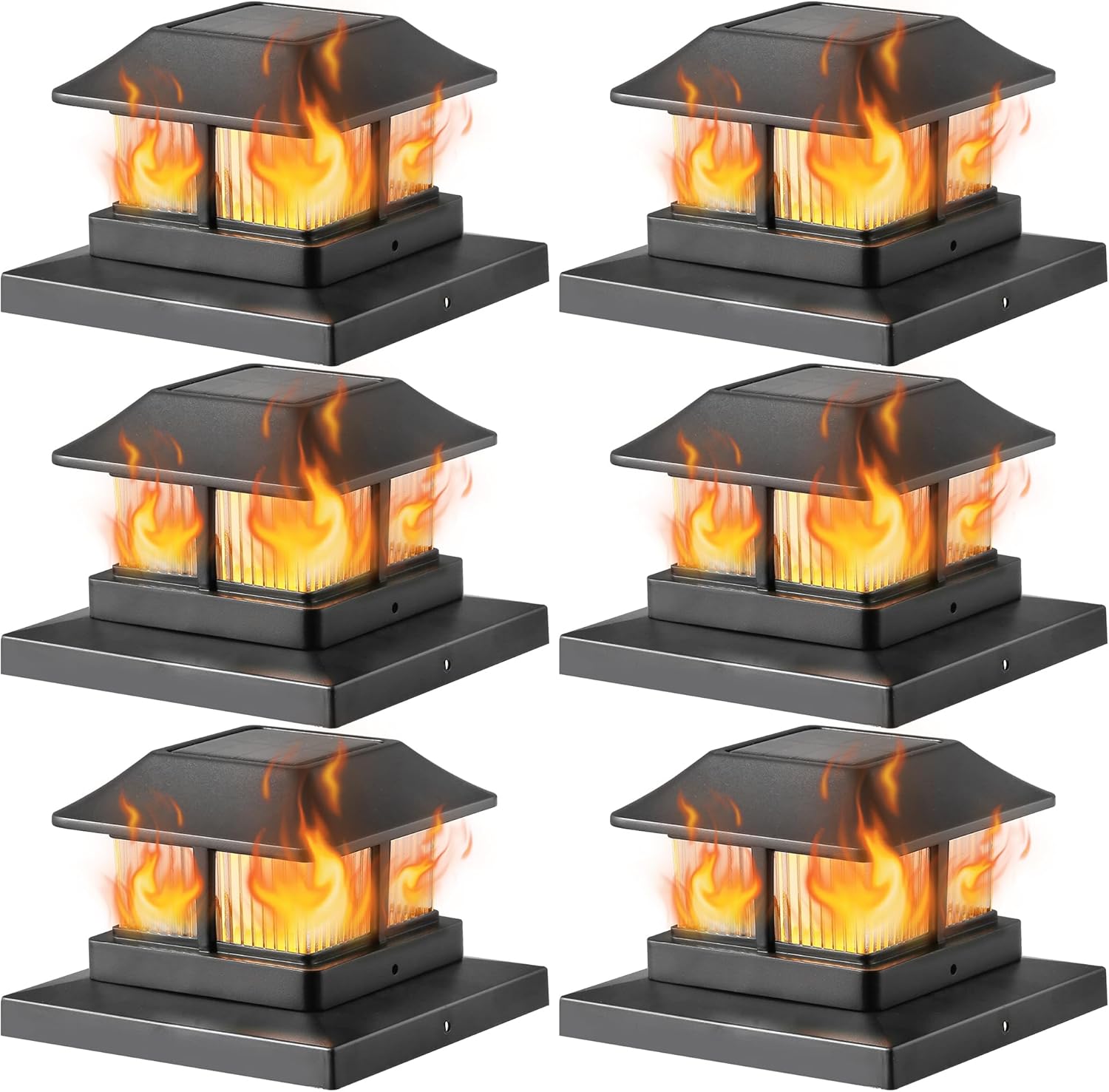 Dynaming Solar Flame Post Cap Lights for Outdoor Decor