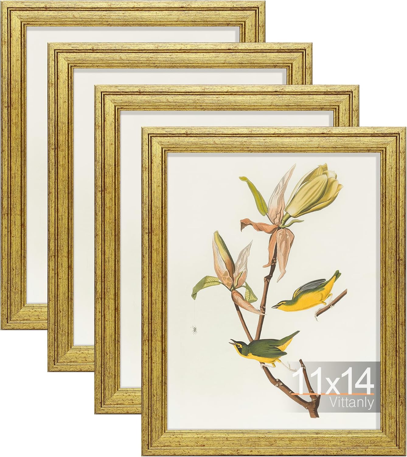 Vittanly 11x14 Picture Frame Set of 4 for Rustic Home Decor