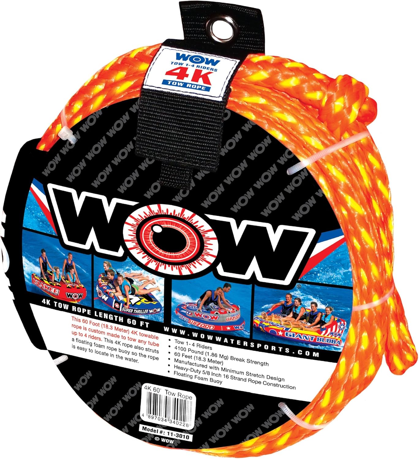WOW Sports Tow Rope with Exceptional Strength and Durability