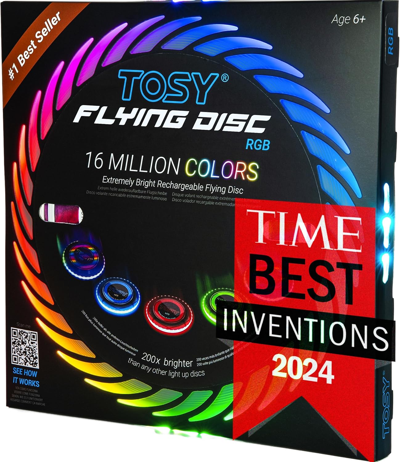 Colorful TOSY Flying Disc - Light Up Fun!