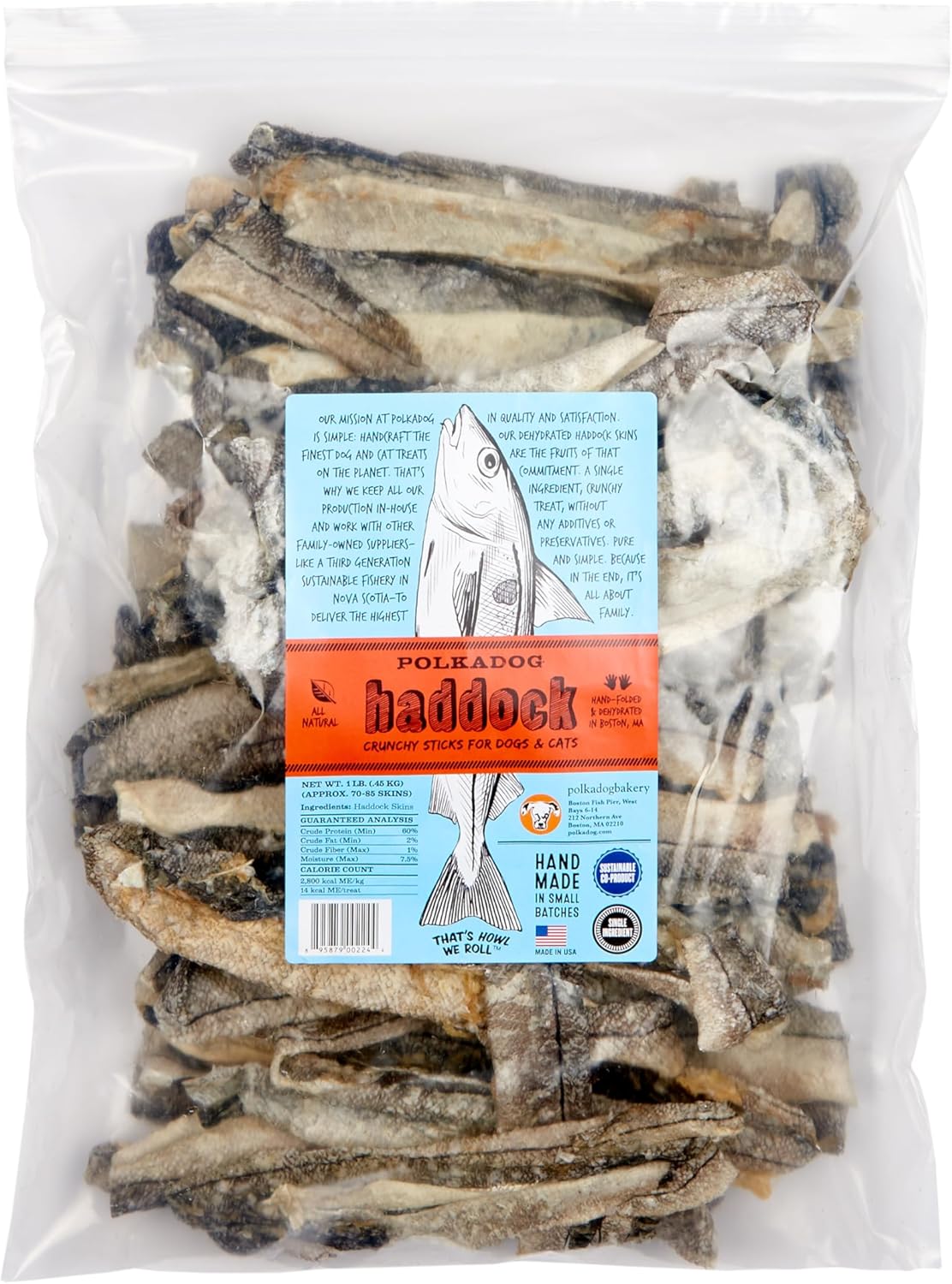 Polkadog Crunchy Haddock Skins Dog Treats for Healthy Pets