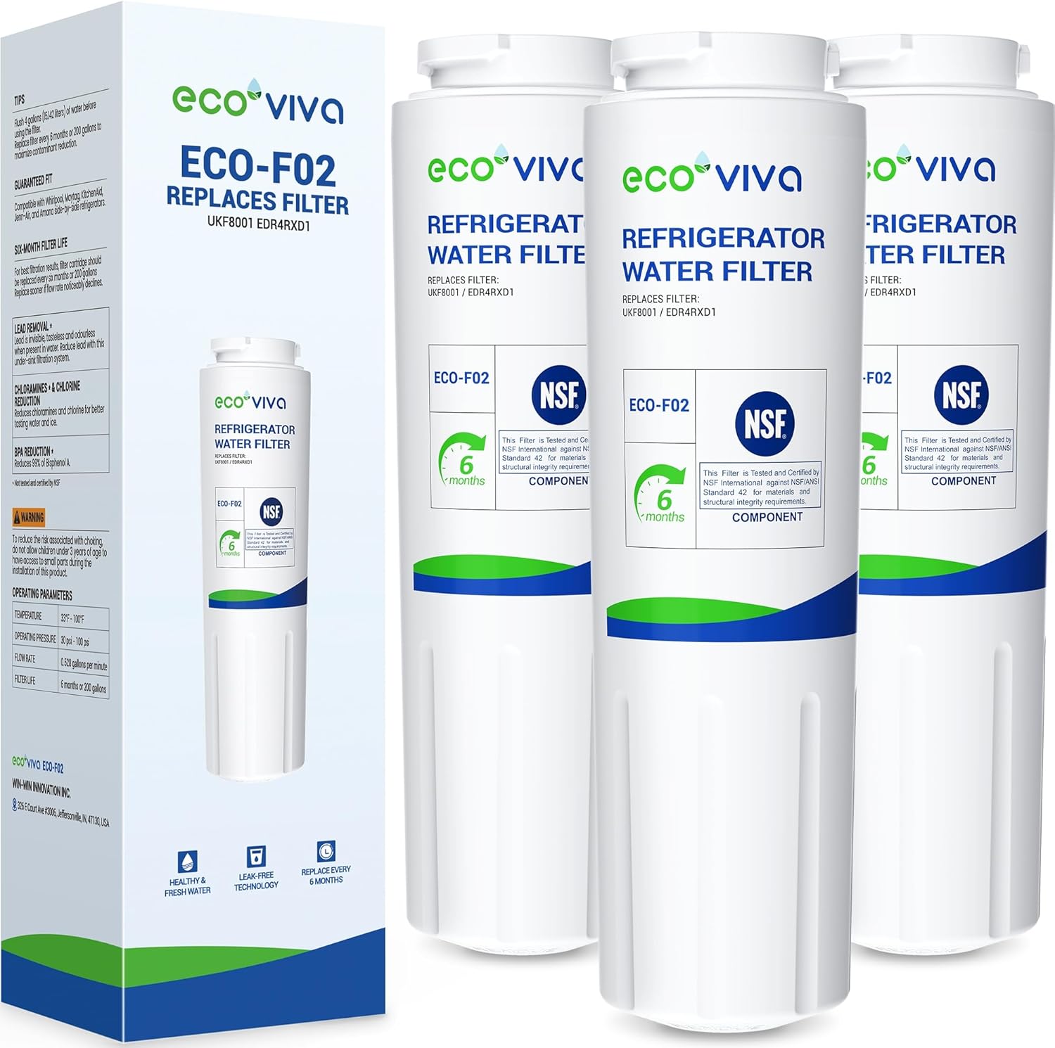 UKF8001 Water Filter 4 Replacement for Whirlpool and Maytag