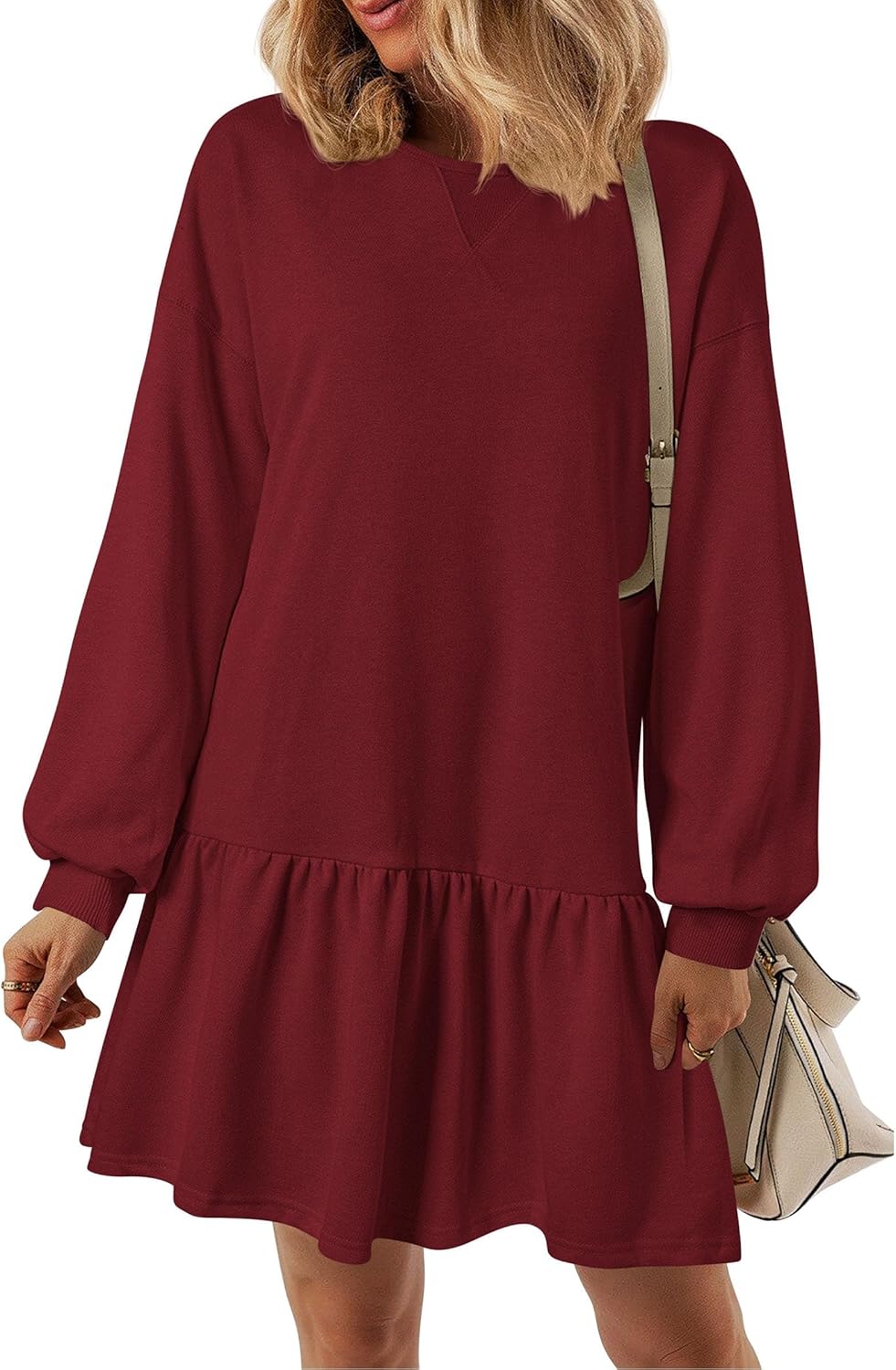PRETTYGARDEN Womens Patchwork Sweatshirt Dress for Fall Style