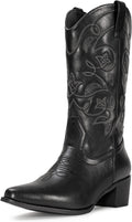 Cowgirl Boots For Women Pointy Toe Mid Calf Western Boots