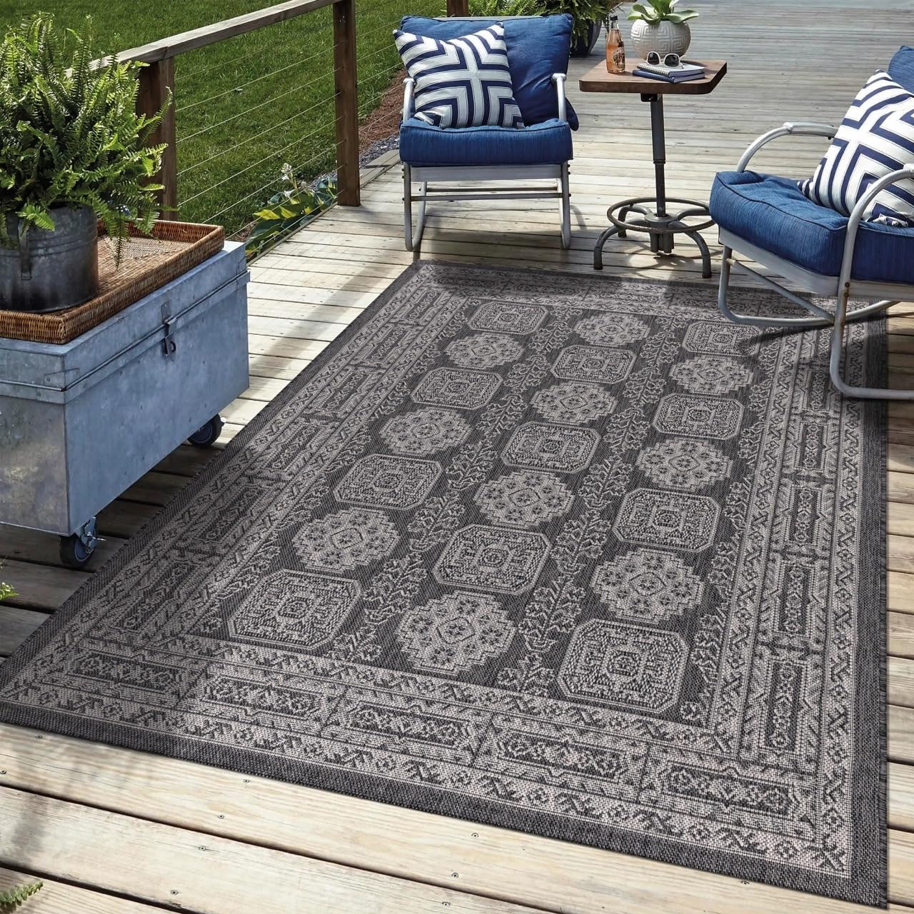 Keen Home Design Terrace Outdoor Area Rug - Washable 8x10 Size