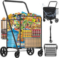Heavy Duty Folding Shopping Cart with 360 Swivel Wheels - Jumbo
