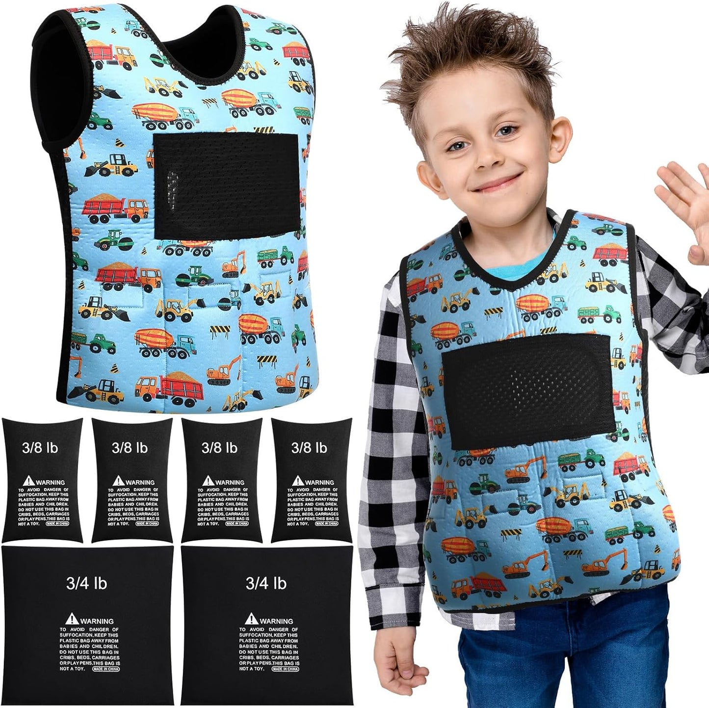 Janmercy Weighted Vest for Kids Boys Adjustable Compression Vest