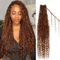 Boho Faux Locs Crochet Hair 24 in Goddess Locs - Pre-Looped Curly Ends