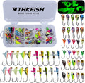 Ice Fishing Jigs Kit for Walleye and Panfish - 50PC Set