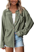 PRETTYGARDEN Women's Button Down Textured Oversized Shacket - Cozy