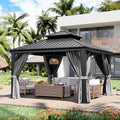 12 ft x 12 ft Hardtop Gazebo with Drainage System - Year-Round Patio