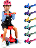 SereneLife 3-Wheel Foldable Kids Scooter with LED Wheel Lights