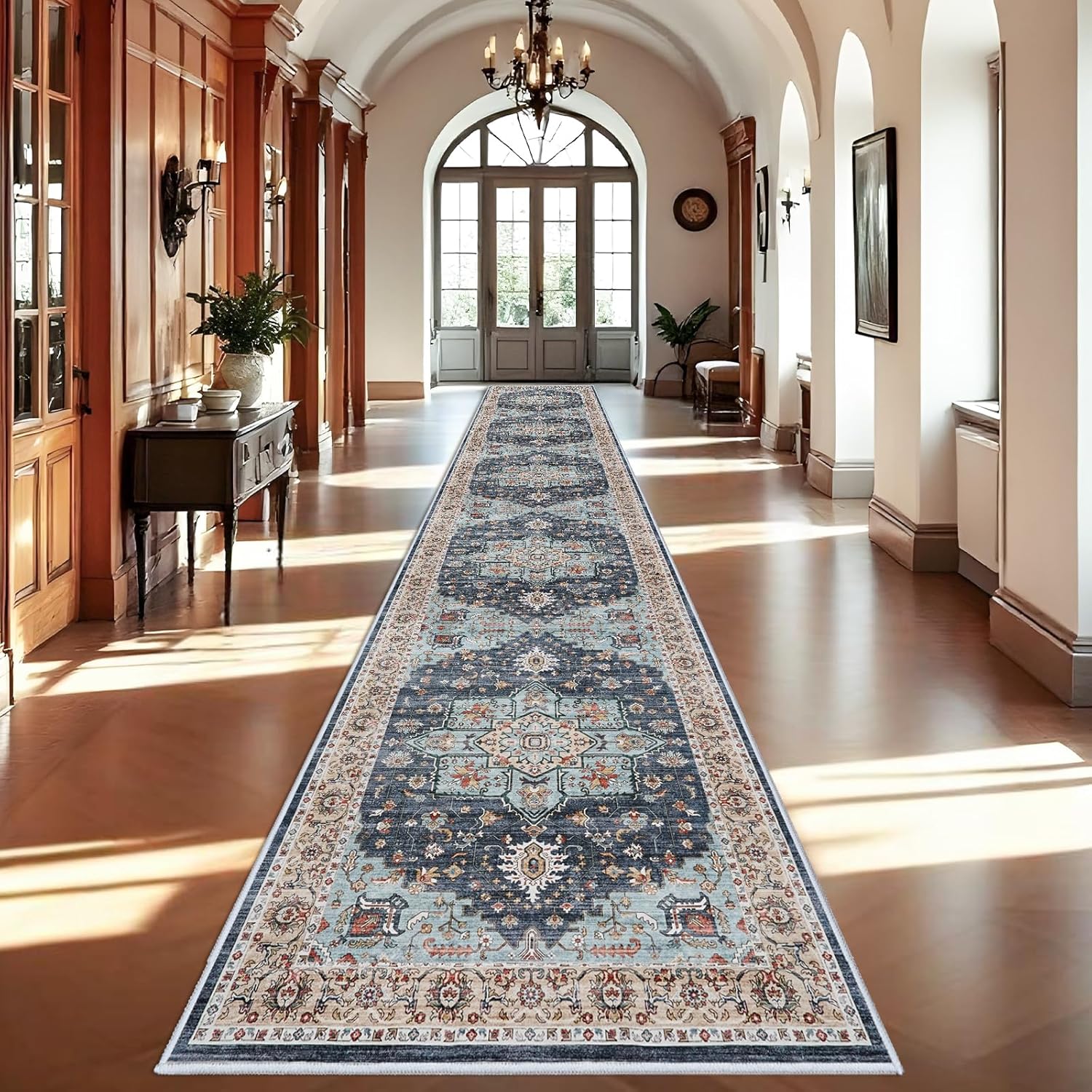 Washable Oriental Hallway Runner Rug - Soft Carpet for Home