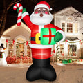 8 FT Tall Giant Black Santa Inflatable Christmas Decoration - Yard