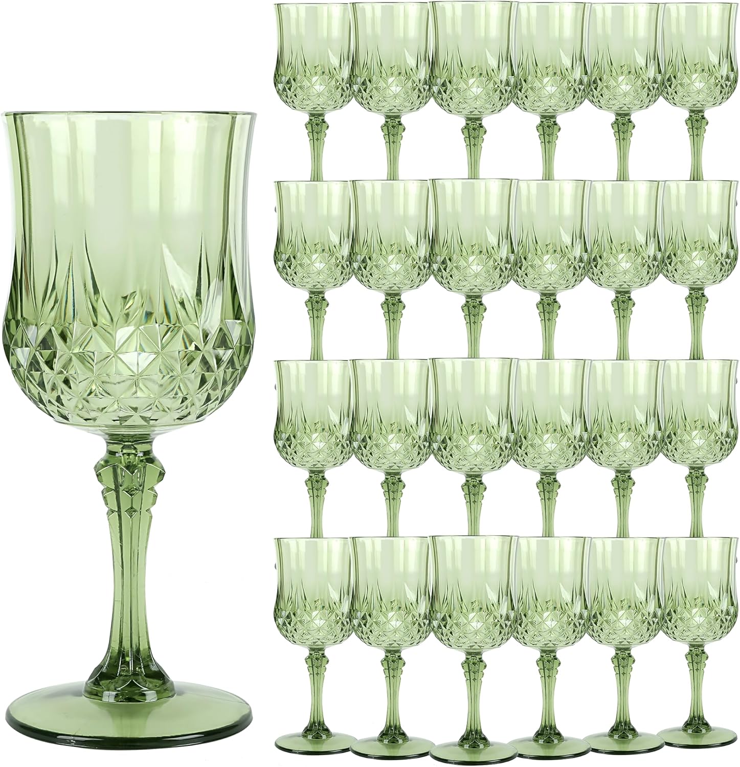 Vintage Style Plastic Wine Glasses for Weddings and Parties
