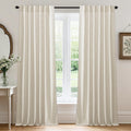 Living Room and Bedroom Linen Sheer Curtains 84 in - Light Filtering